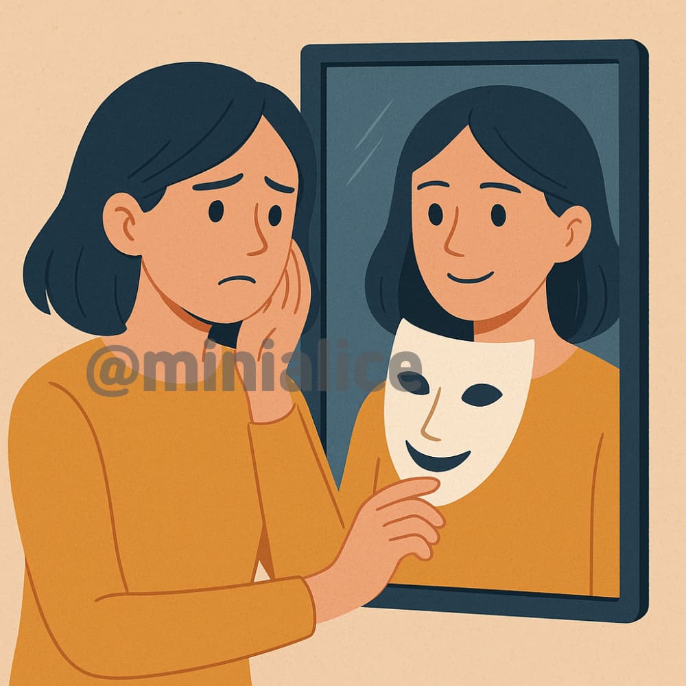 가면증후군 뜻 증상 자가진단 테스트 극복 방법은? 2 불안해하는 여자의 모습